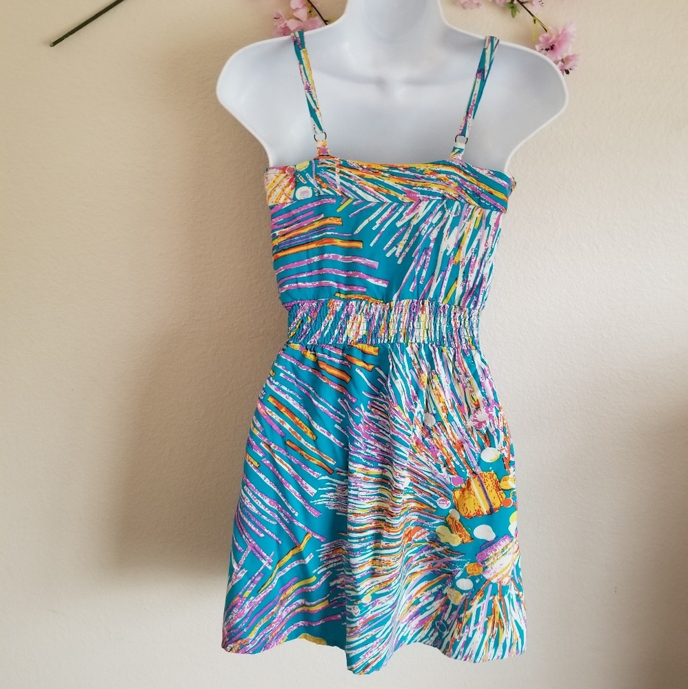 AKIRA multicolor starburst strap Dress small - Picture 3 of 9